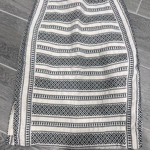 LOFT Black and White Geometric Skirt